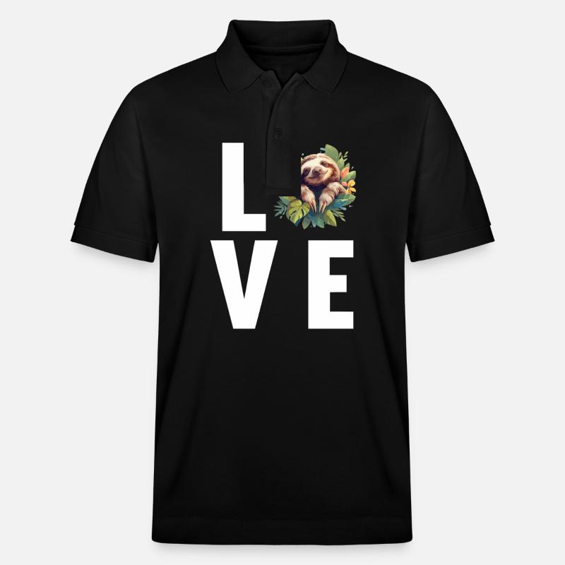 Faultiere Faultier - Stanley/Stella Unisex Bio-Poloshirt PREPSTER - Schwarz