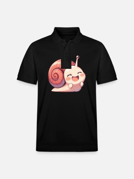 Snails Snail - Stanley/Stella Unisex Organic Polo Shirt PREPSTER - black