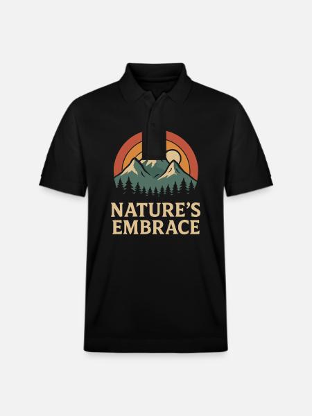 Closeness to nature Mountains Sunset - Stanley/Stella Unisex Organic Polo Shirt PREPSTER - black