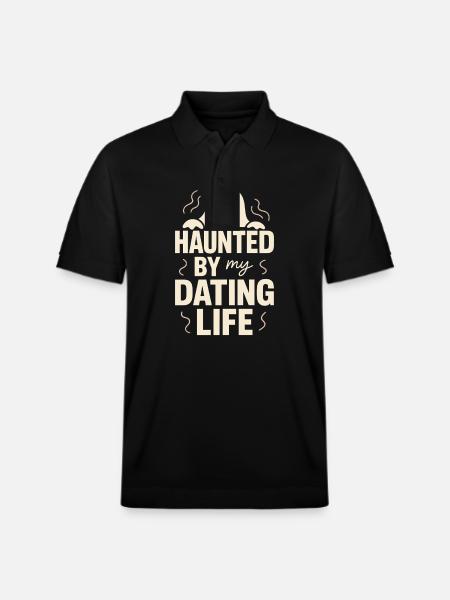 Ghostly breakup-humor-dating-mistake-single - Stanley/Stella Unisex Organic Polo Shirt PREPSTER - black