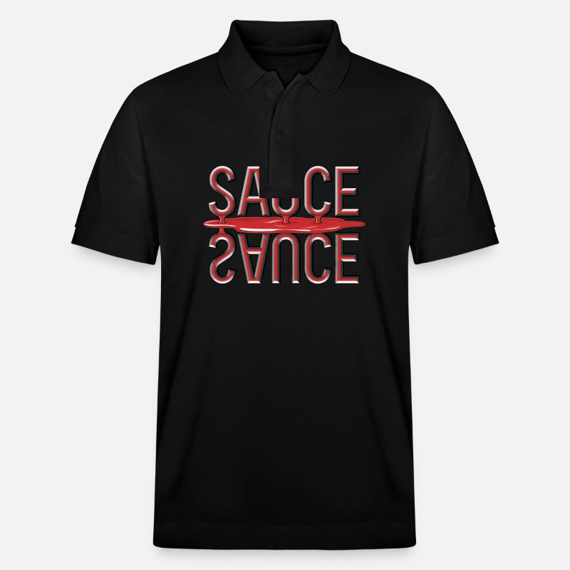 sauce image miroir lettrage art - Polo PREPSTER bio Stanley/Stella Unisexe - noir