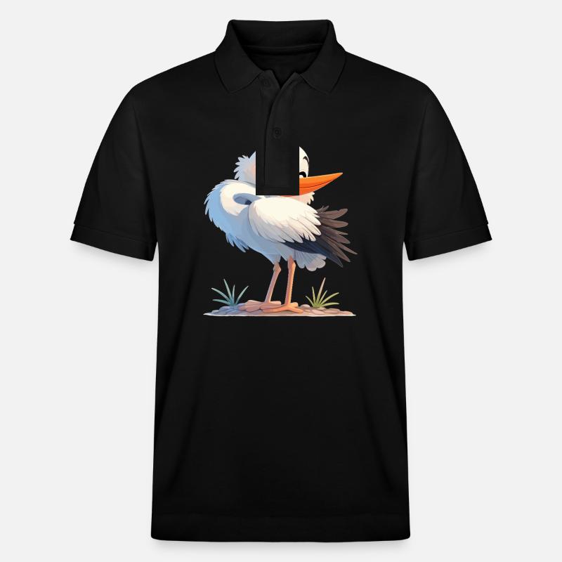 Störche Storch - Stanley/Stella Unisex Bio-Poloshirt PREPSTER - Schwarz