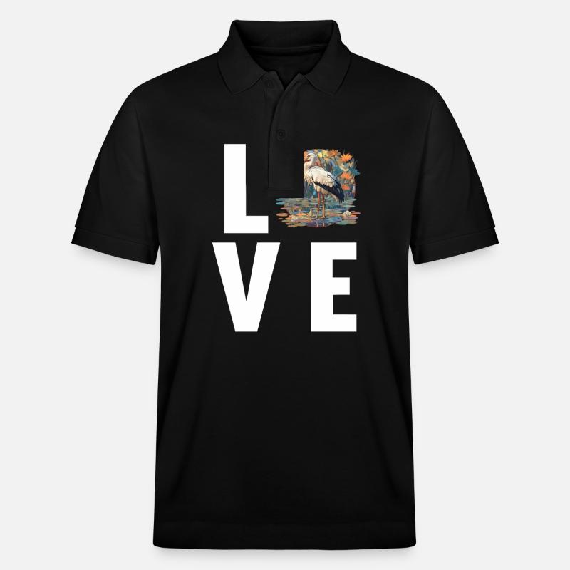 Störche Storch - Stanley/Stella Unisex Bio-Poloshirt PREPSTER - Schwarz
