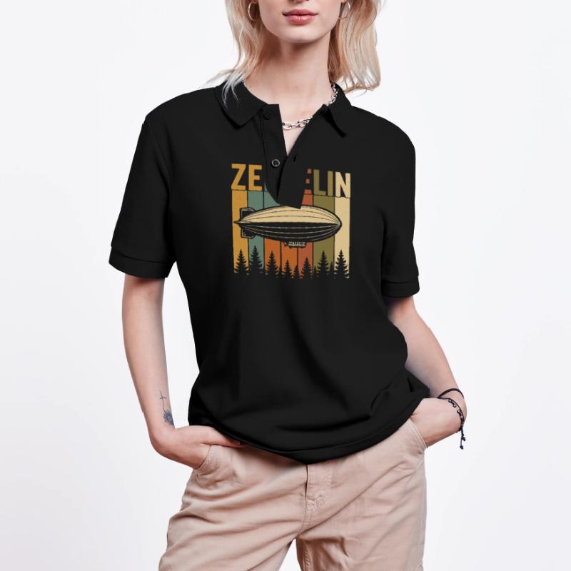 Conception rétro du dirigeable Zeppelin Polo PREPSTER bio Stanley/Stella Unisexe