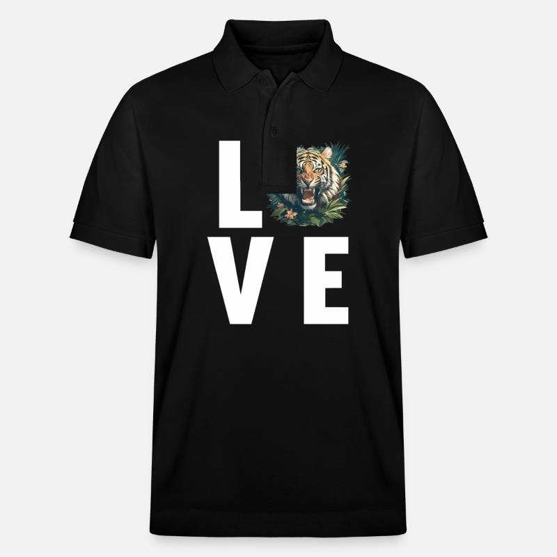 Sumatra-Tiger - Stanley/Stella Unisex Bio-Poloshirt PREPSTER - Schwarz