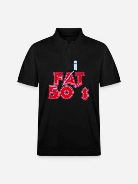 Fat 50S Red LightBlue - Stanley/Stella Unisex Organic Polo Shirt PREPSTER - black