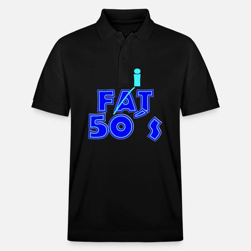 fat 50s blue white - Stanley/Stella Unisex Bio-Poloshirt PREPSTER - Schwarz