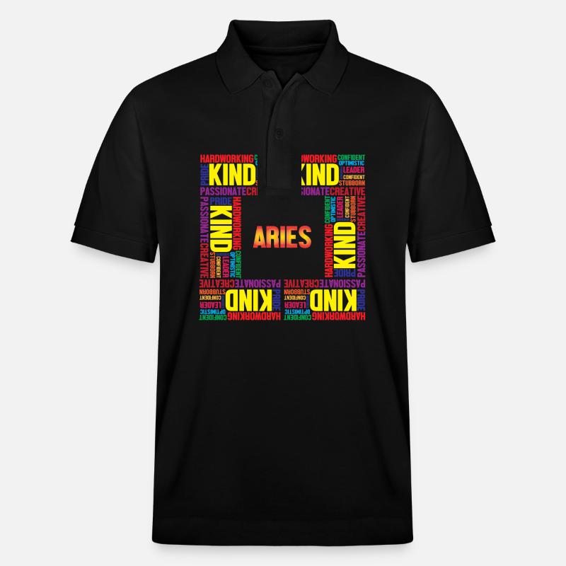 Sternzeichen Widder - Stanley/Stella Unisex Bio-Poloshirt PREPSTER - Schwarz