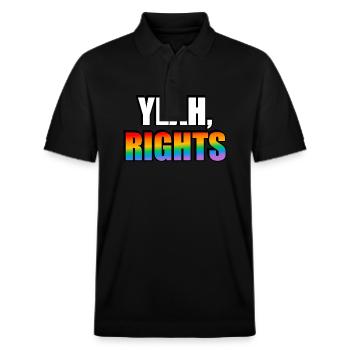Yeah rights LGBT pride - Stanley/Stella Unisex Organic Polo Shirt PREPSTER - black - Front - Roxy (174cm) & Andy (188cm)