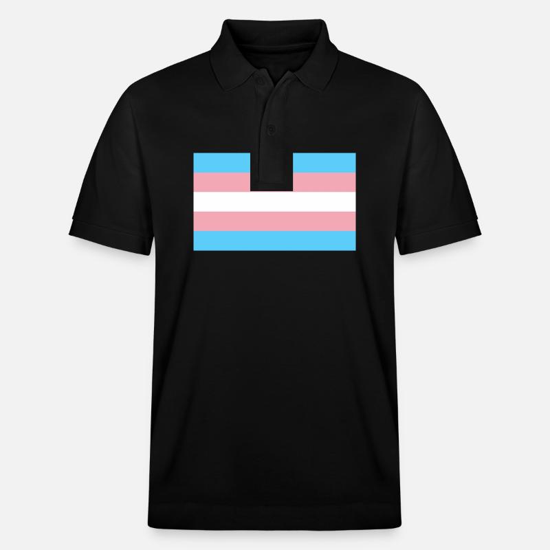 Trans-Flagge - Stanley/Stella Unisex Bio-Poloshirt PREPSTER - Schwarz