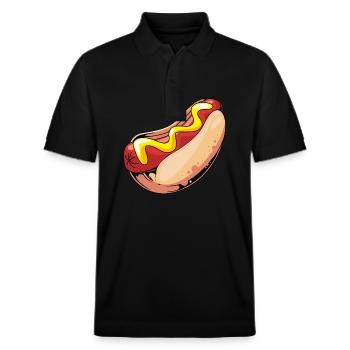 Hot Dog Snack - Stanley/Stella Unisex Organic Polo Shirt PREPSTER - black - Front - Roxy (174cm) & Andy (188cm)