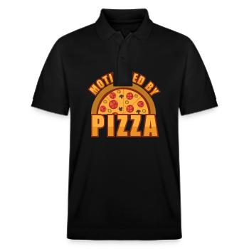 Motivé par la pizza - Polo PREPSTER bio Stanley/Stella Unisexe - noir - Devant - Roxy (174cm) & Andy (188cm)