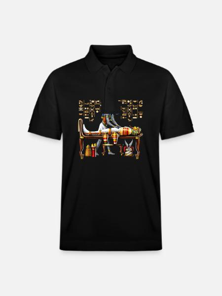 Anubis Egyptian God - Stanley/Stella Unisex Organic Polo Shirt PREPSTER - black