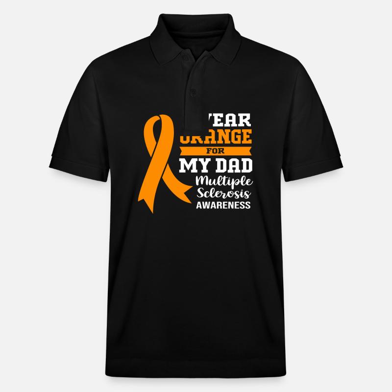 Multiple Sclerosis MS - Stanley/Stella Unisex Organic Polo Shirt PREPSTER - black