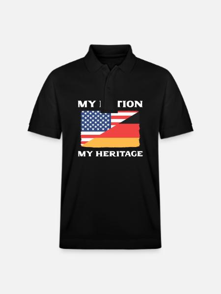 American German - Stanley/Stella Unisex Organic Polo Shirt PREPSTER - black
