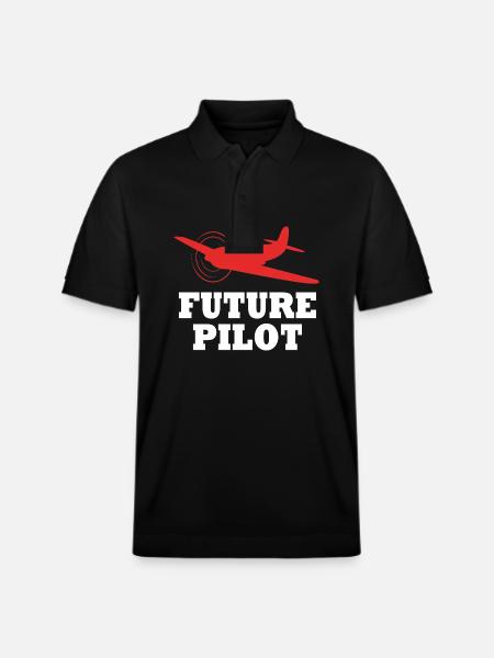 Pilot Airplane - Stanley/Stella Unisex Organic Polo Shirt PREPSTER - black