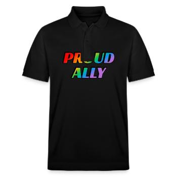 Stolzer Verbündeter - LGBT-Stolz - Stanley/Stella Unisex Bio-Poloshirt PREPSTER - Schwarz - Vorne - Roxy (174cm) & Andy (188cm)