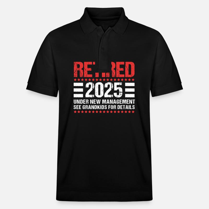 Retraite 2025 Retraité Pension Retraité - Polo PREPSTER bio Stanley/Stella Unisexe - noir