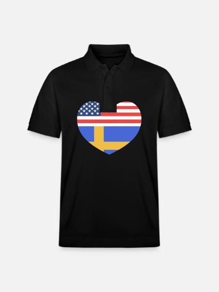 Sweden Swedish - Stanley/Stella Unisex Organic Polo Shirt PREPSTER - black
