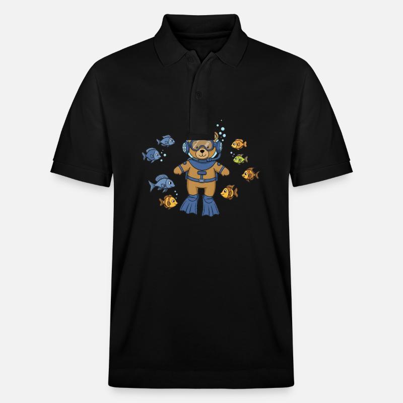 Teddy Bear Plongeur - Polo PREPSTER bio Stanley/Stella Unisexe - noir