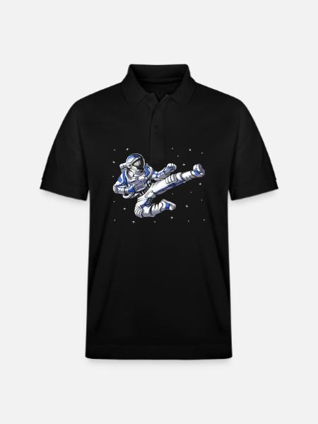 Astronaut Karate - Stanley/Stella Unisex Organic Polo Shirt PREPSTER - black