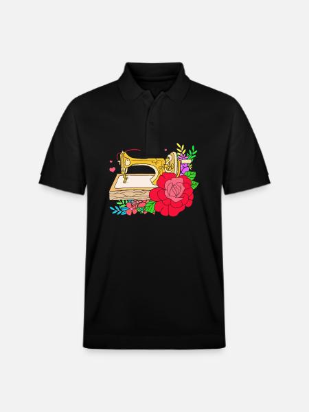 Sewing Machine Seamstress - Stanley/Stella Unisex Organic Polo Shirt PREPSTER - black