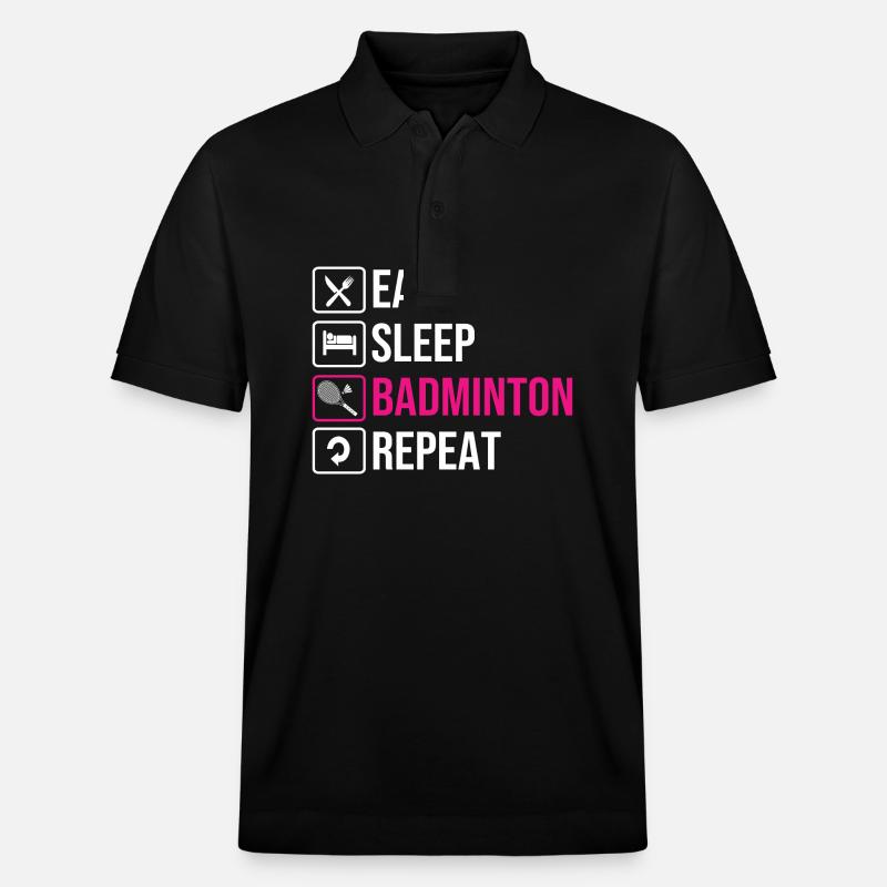 Badminton - Polo PREPSTER bio Stanley/Stella Unisexe - noir
