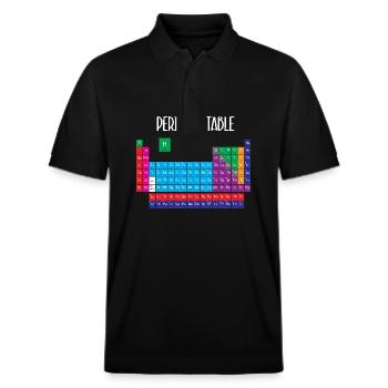 Periodic table - Stanley/Stella Unisex Organic Polo Shirt PREPSTER - black - Front - Roxy (174cm) & Andy (188cm)
