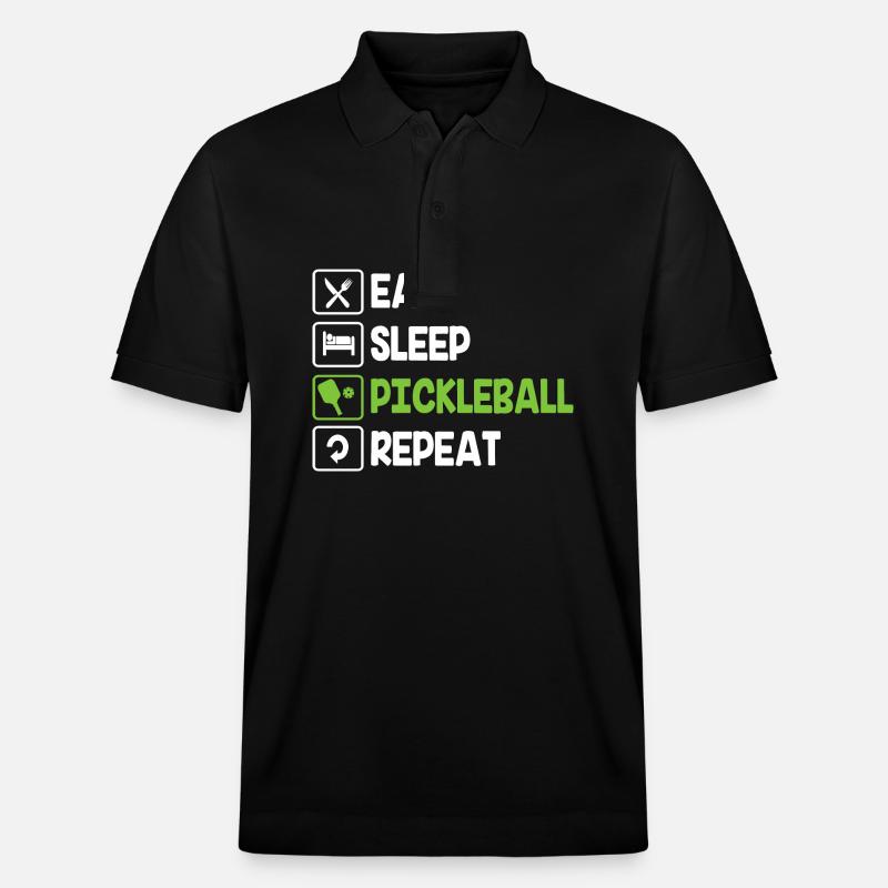 Pickleball - Stanley/Stella Unisex Bio-Poloshirt PREPSTER - Schwarz