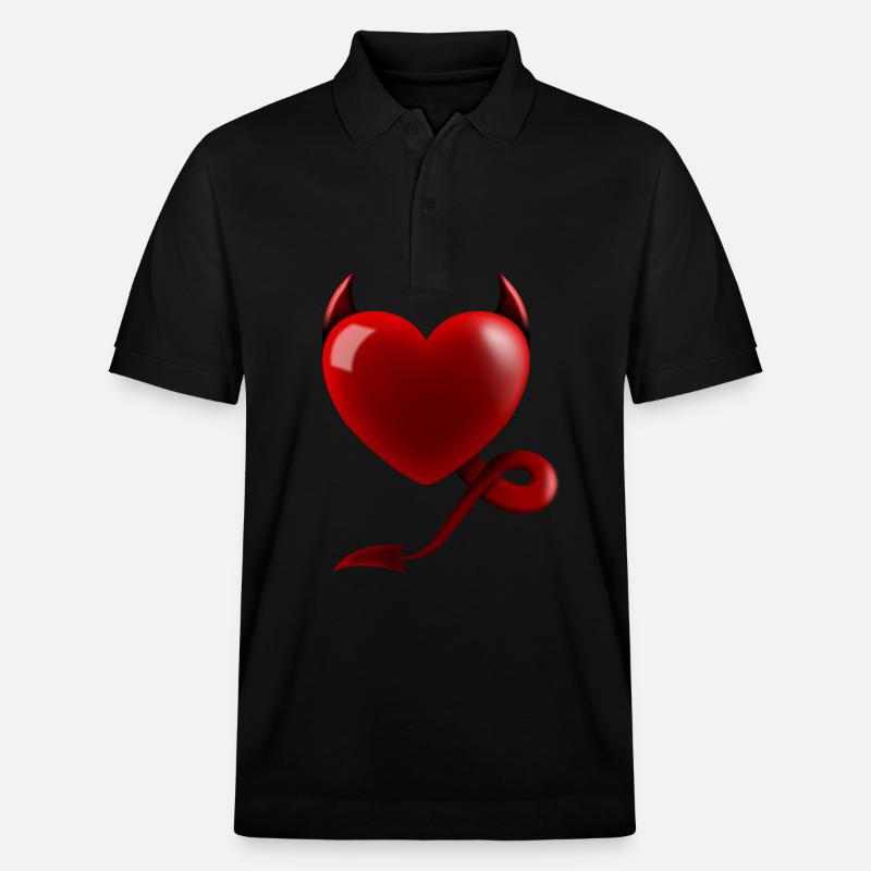 Herz Teufel Design Geschenk - Stanley/Stella Unisex Bio-Poloshirt PREPSTER - Schwarz