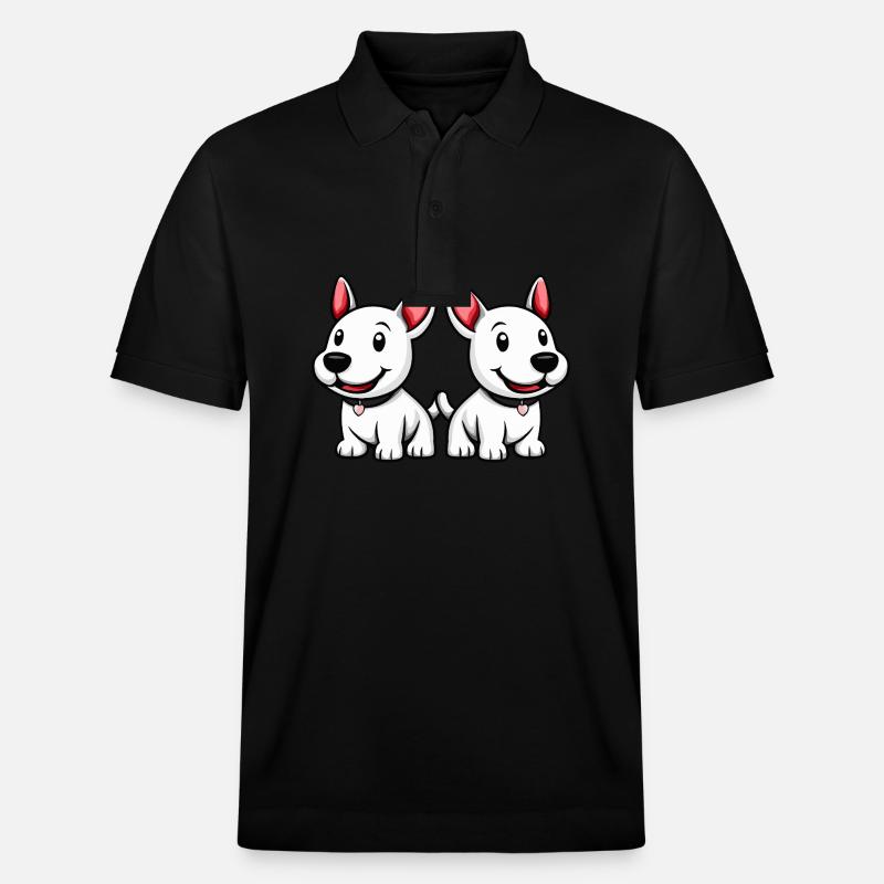 Bull Terrier Hund Comic - Stanley/Stella Unisex Bio-Poloshirt PREPSTER - Schwarz