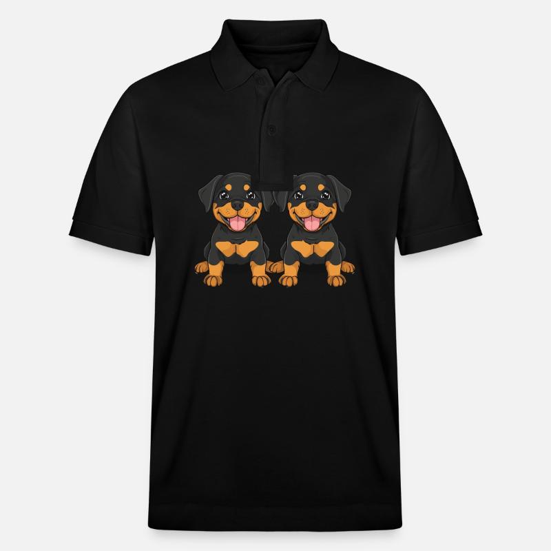Rottweiler Hund Comic - Stanley/Stella Unisex Bio-Poloshirt PREPSTER - Schwarz
