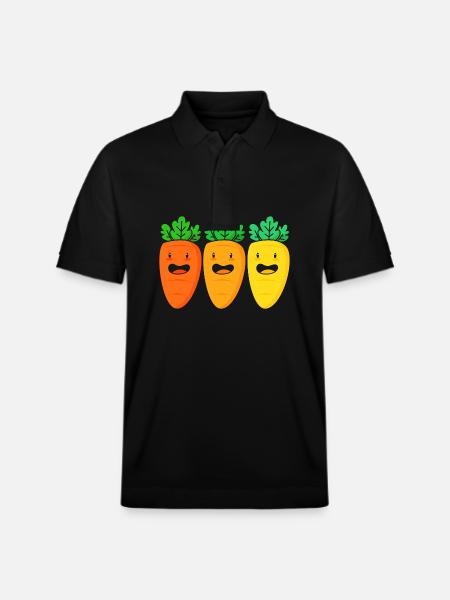 Carrot Vegetables - Stanley/Stella Unisex Organic Polo Shirt PREPSTER - black