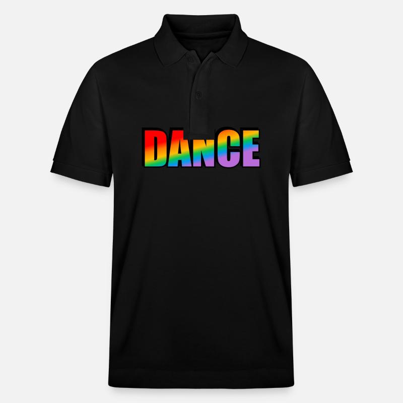 Dance rainbow text LGBTQ pride - Stanley/Stella Unisex Organic Polo Shirt PREPSTER - black