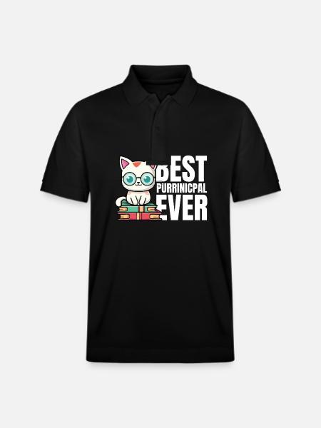 Best purrinicpal ever - Stanley/Stella Unisex Bio-Poloshirt PREPSTER - Schwarz