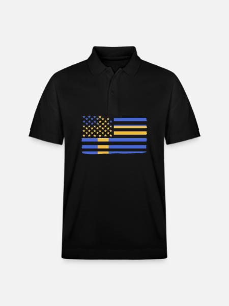 Sweden Swedish - Stanley/Stella Unisex Organic Polo Shirt PREPSTER - black
