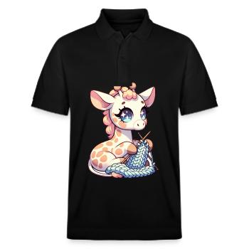 Girafe Tricot Pull Girafe à Coutures Hautes - Polo PREPSTER bio Stanley/Stella Unisexe - noir - Devant - Roxy (174cm) & Andy (188cm)