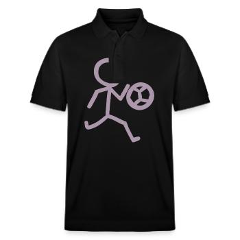 Footballer Minimalist - Stanley/Stella Unisex Organic Polo Shirt PREPSTER - black - Front - Roxy (174cm) & Andy (188cm)