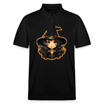 Halloween Witch I Cartoon Style I Witch - Stanley/Stella Unisex Bio-Poloshirt PREPSTER - Schwarz - Vorne - Roxy (174cm) & Andy (188cm)