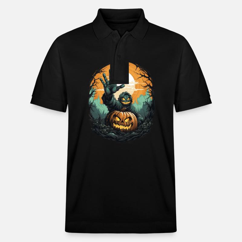 Halloween Emerging Hands Citrouille effrayante - Polo PREPSTER bio Stanley/Stella Unisexe - noir