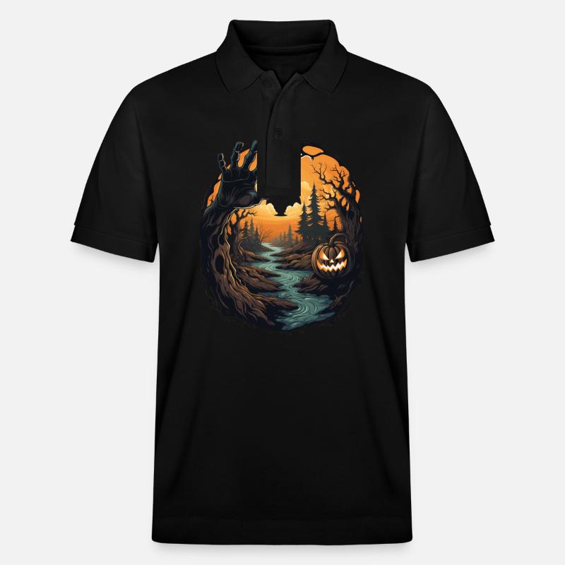 Halloween Emerging Hands Citrouille effrayante - Polo PREPSTER bio Stanley/Stella Unisexe - noir