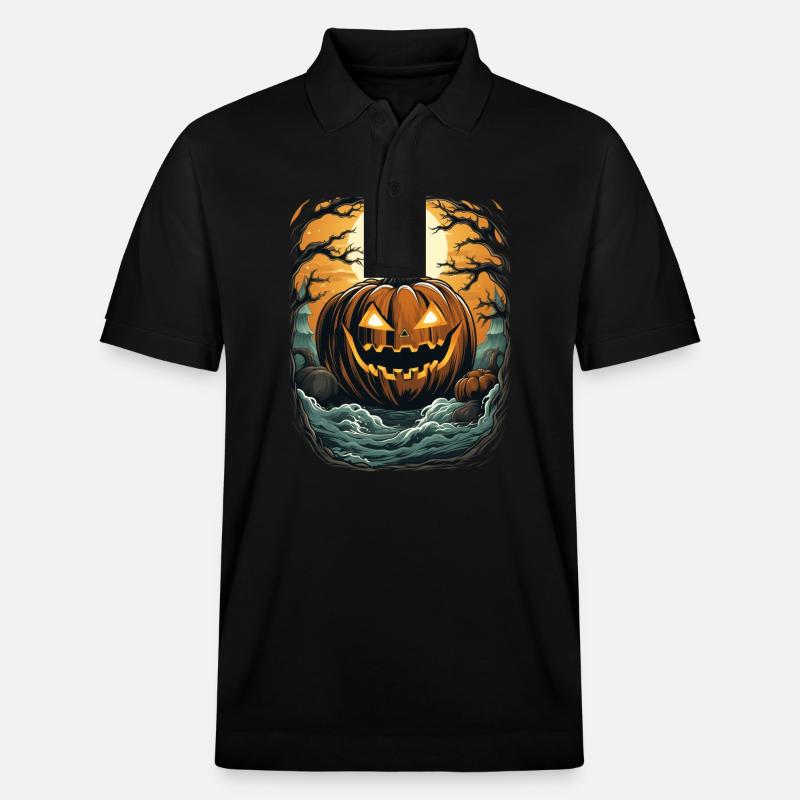 Halloween Emerging Hands Citrouille effrayante - Polo PREPSTER bio Stanley/Stella Unisexe - noir