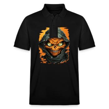 Halloween Spooky Cartoon Mummy - Polo PREPSTER bio Stanley/Stella Unisexe - noir - Devant - Roxy (174cm) & Andy (188cm)