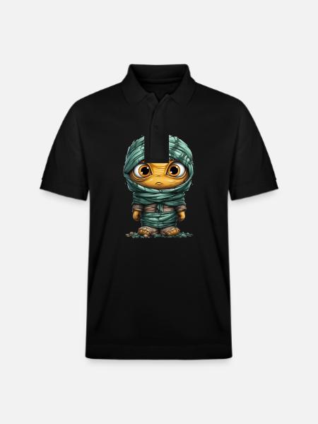 Halloween Spooky Cartoon Mummy - Stanley/Stella Unisex Bio-Poloshirt PREPSTER - Schwarz