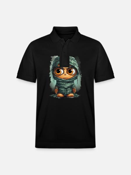 Halloween Spooky Cartoon Mummy - Stanley/Stella Unisex Organic Polo Shirt PREPSTER - black
