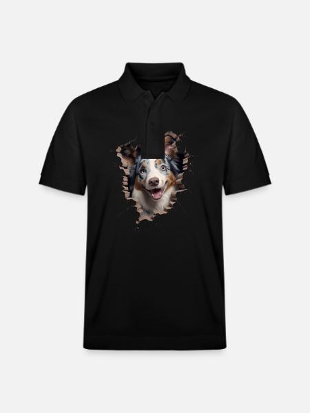 Australian Shepherd Owner - Perfect Aussie - Stanley/Stella Unisex Organic Polo Shirt PREPSTER - black