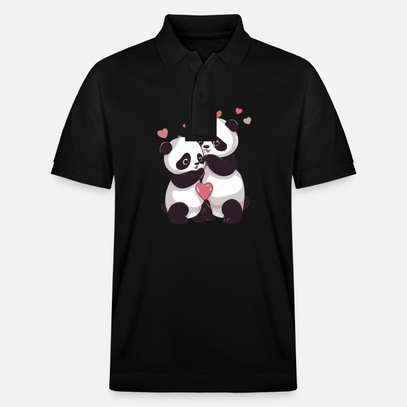 Ich liebe dich, Panda - Stanley/Stella Unisex Bio-Poloshirt PREPSTER - Schwarz