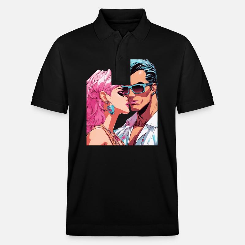 Anime Ensemble pour l’éternité - Polo PREPSTER bio Stanley/Stella Unisexe - noir