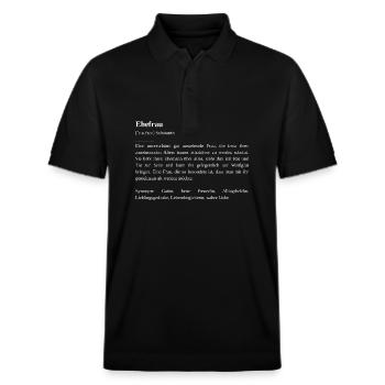 Die Ehefrau Beschreibung einer Ehefrau beste Frau - Stanley/Stella Unisex Bio-Poloshirt PREPSTER - Schwarz - Vorne - Roxy (174cm) & Andy (188cm)