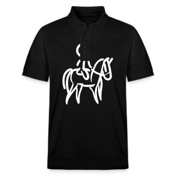 Cavalier sur Cavalier Minimalisme Minimaliste - Polo PREPSTER bio Stanley/Stella Unisexe - noir - Devant - Roxy (174cm) & Andy (188cm)